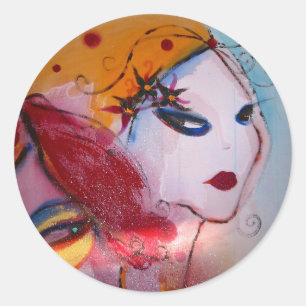 "Blondie & I" Runder Aufkleber