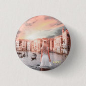 Blondie im romantischen Venedig Button (Vorderseite)