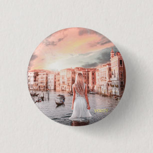 Blondie im romantischen Venedig Button