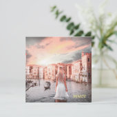 Blondie im romantischen Venedig Feiertagskarte (Stehend Vorderseite)