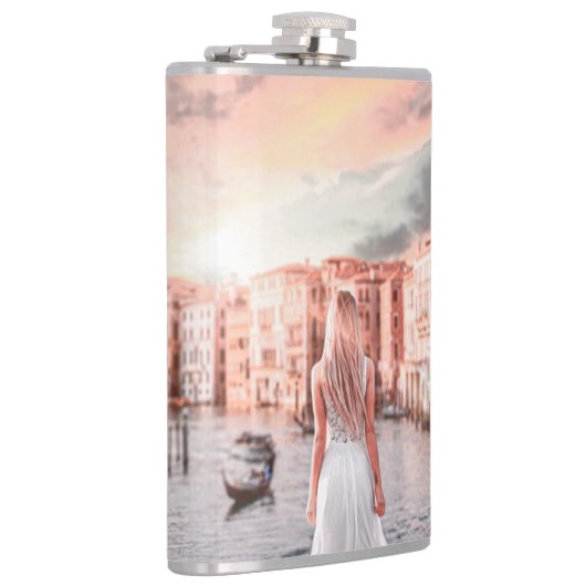 Blondie im romantischen Venedig Flachmann (Rechts)