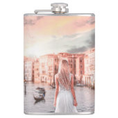 Blondie im romantischen Venedig Flachmann (Vorderseite)