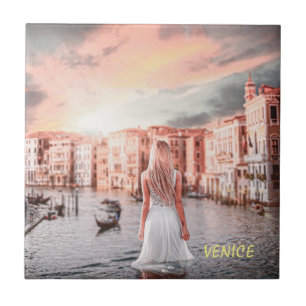 Blondie im romantischen Venedig Fliese