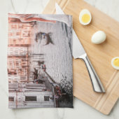 Blondie im romantischen Venedig Geschirrtuch (Viertel Falte)