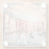 Blondie im romantischen Venedig Glasuntersetzer (Rückseite)