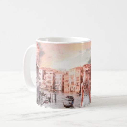 Blondie im romantischen Venedig Kaffeetasse (Vorderseite Links)