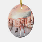 Blondie im romantischen Venedig Keramik Ornament (Rechts)