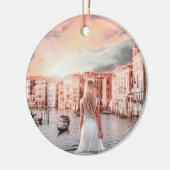 Blondie im romantischen Venedig Keramik Ornament (Links)