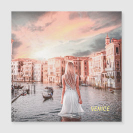 Blondie im romantischen Venedig Magnetkarte