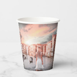 Blondie im romantischen Venedig Pappbecher