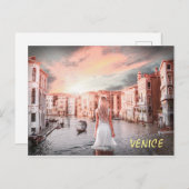 Blondie im romantischen Venedig Postkarte (Vorne/Hinten)