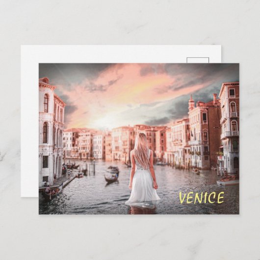 Blondie im romantischen Venedig Postkarte (Vorne/Hinten)