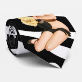 Blondine auf Zebra-Druck-Krawatte Krawatte (Gerollt)