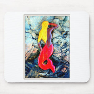 Blondine in rot mousepad