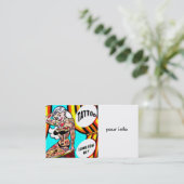 Blondine tätowierte Damen-Visitenkarte Visitenkarte (Stehend Vorderseite)