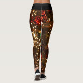 Blondine u. brach - gemusterte Leggings - weißes (Rückseite)