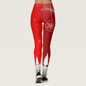 Blondine u. brach - gemusterte Leggings - weißes (Rückseite)