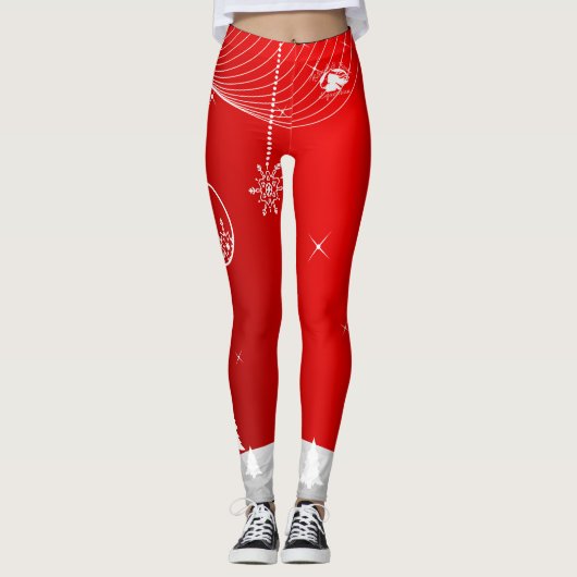 Blondine u. brach - gemusterte Leggings - weißes (Vorderseite)
