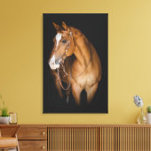 Blondine u. brach - PferdeLeinwand-Druck Leinwanddruck (Insitu (Wohnzimmer))