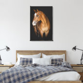 Blondine u. brach - PferdeLeinwand-Druck Leinwanddruck (Insitu (Schlafzimmer))