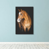 Blondine u. brach - PferdeLeinwand-Druck Leinwanddruck (Insitu (Holzboden))