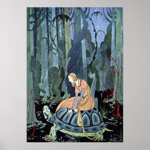 Blondine und die Schildkröte von Virginia Sterrett Poster