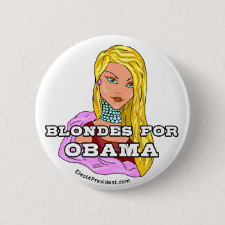 Blondinen für Obama-Knopf Button