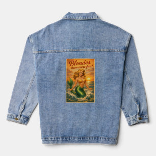 Blondinen Haben Mehr Spaß Pin-Up Meerjungfrau Re Jeansjacke