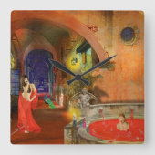 Blood Bath Quadratische Wanduhr (Vorderseite)