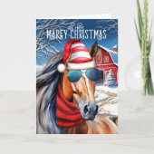 Blood Bay Horse Funny MAREy Weihnachten (Vorderseite)