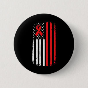 Blood Cancer Awareness American Flag Button