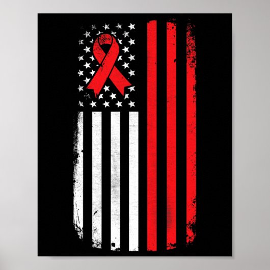 Blood Cancer Awareness American Flag Poster (Vorne)