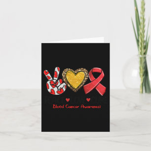 Blood Cancer Awareness Peace Love Cure Rebbon Karte