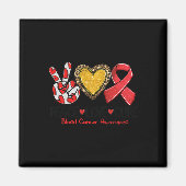 Blood Cancer Awareness Peace Love Cure Rebbon Magnet (Vorne)