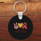 Blood Cancer Awareness Peace Love Cure Rebbon Schlüsselanhänger (Vorderseite)