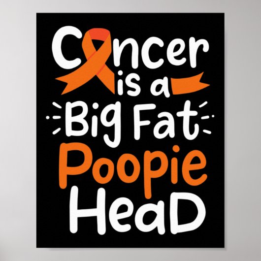 Blood Cancer Awareness Ribbon Leukemia Poopie Head Poster (Vorne)