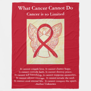 Blood Cancer Red Awareness Ribbon Chemo Blanket Fleecedecke