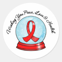 Blood Cancer Ribbon Merry Christmas Snowglobe