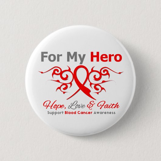 Blood Cancer Tribal Ribbon Hero Button (Vorderseite)