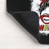 Blood Cancer Warrior Messy Bun Red Ribbon Leopard Mousepad (Ecke)