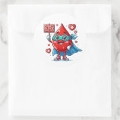 Blood donation runder aufkleber (Tasche)