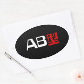 Blood Group AB Japanisches Kanji Ovaler Aufkleber (Umschlag)