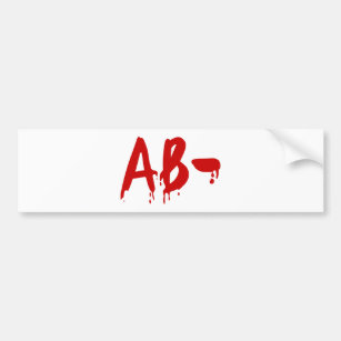 Blood Group AB - Negative #Horror Hospital Autoaufkleber