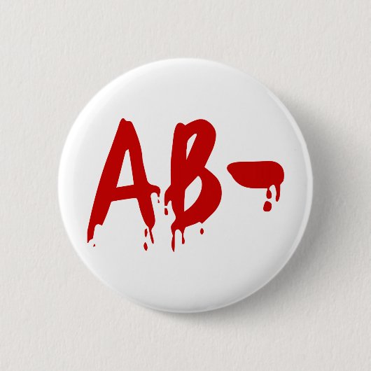 Blood Group AB - Negative #Horror Hospital Button (Vorderseite)