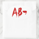Blood Group AB - Negative #Horror Hospital Ovaler Aufkleber (Tasche)