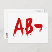 Blood Group AB - Negative #Horror Hospital Postkarte (Vorne/Hinten)