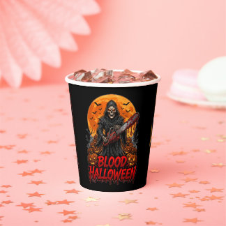 Blood Halloween Grim Reaper Chainsaw Pumpkin Hoodi Pappbecher