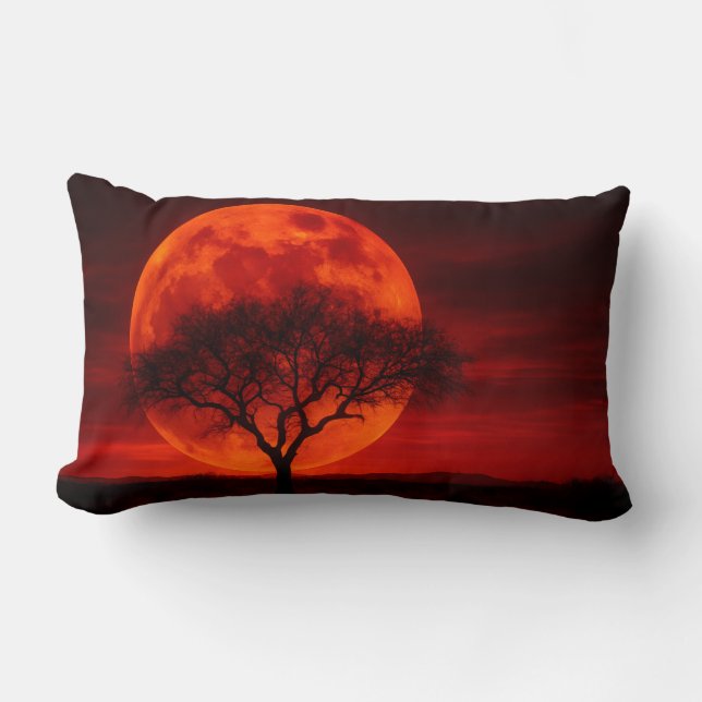 Blood Moon Mesquite Tree Throw Pillow - Western Lendenkissen (Vorderseite)
