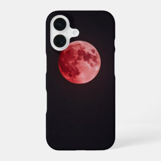 Blood Moon on Black Minimal Phone Case iPhone 16 Hülle