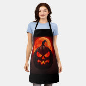 Blood Moon Pumpkin Emperor Art Schürze (Getragen)